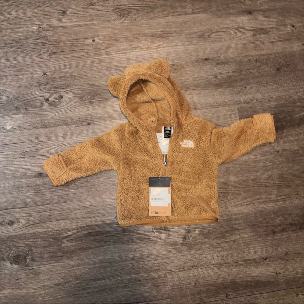 The North Face Baby Teddy Fleece Hoodie - Camel Brown- Size 6-12mths
